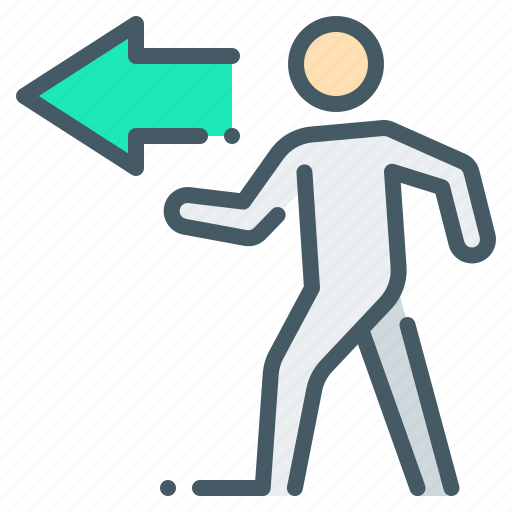 Go, left, movement, on the left, person, walk icon - Download on Iconfinder