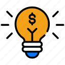 light, bulb, dollar, creative, cash, business