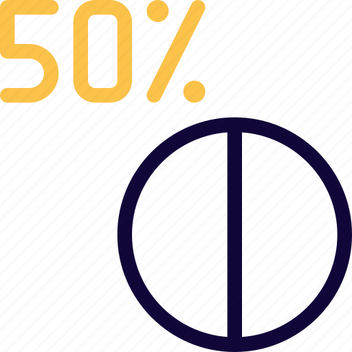 Fifty, percent, pie chart, business icon - Download on Iconfinder