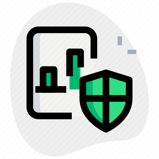 Bar, chart, paper, shield, business, performance icon - Download on Iconfinder