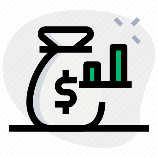Dollar, sack, bar, chart, up, business, performance icon - Download on Iconfinder
