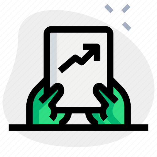 Holding, chart, paper, business, performance icon - Download on Iconfinder