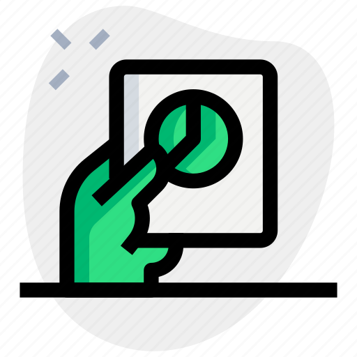 Holding, pie, chart, paper, business, performance icon - Download on Iconfinder