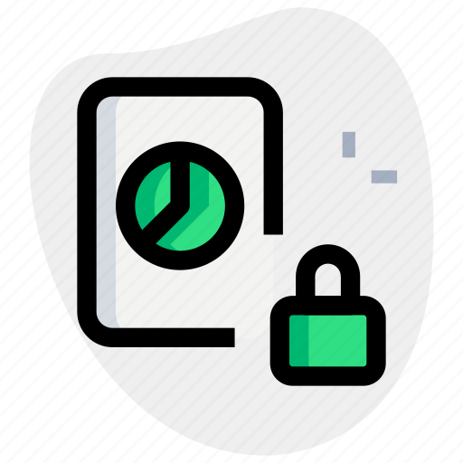 Pie, chart, paper, lock, business, performance icon - Download on Iconfinder