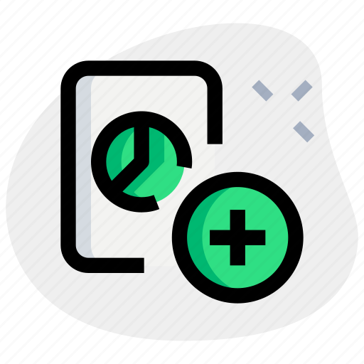 Pie, chart, paper, plus, business, performance icon - Download on Iconfinder