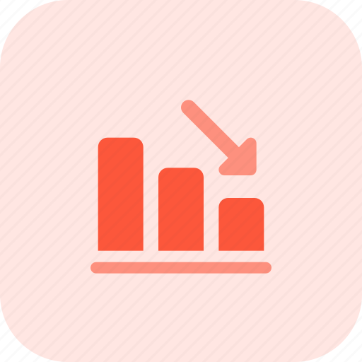 Bar, chart, go, down, business, performance icon - Download on Iconfinder