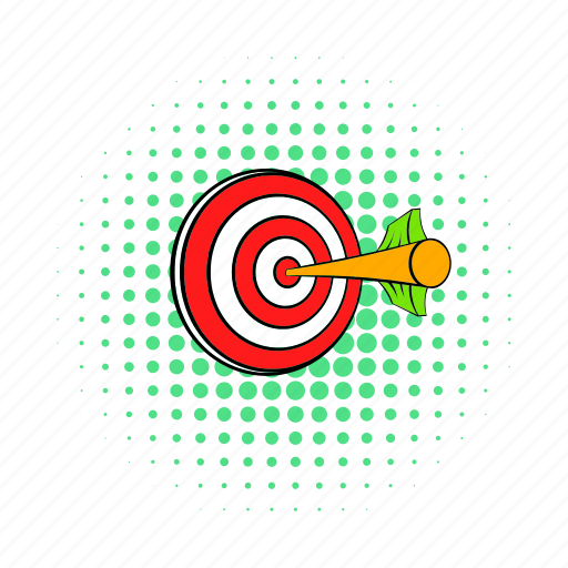 Arrow, center, comics, dart, dartboard, success, target icon - Download on Iconfinder