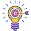 bulb icon, business, idea, lamp, marketing, seo, target 
