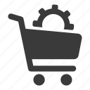 cart, gear, options, settings, shopping