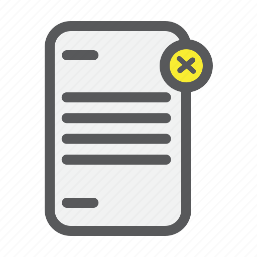Cancel, checklist, delete, document, file, list, paper icon - Download on Iconfinder