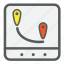 checkmarks, find, gps, location, map, navigation, pins 
