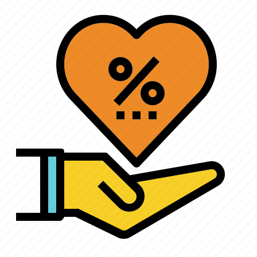 Business, commission, heart, percent, share icon - Download on Iconfinder