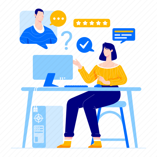 Customer, service, support, talk, contact, us illustration - Download on Iconfinder