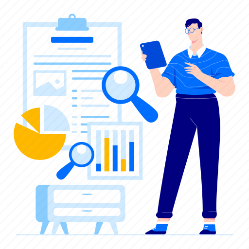 Research, searching, business, analysis illustration - Download on Iconfinder