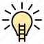 business, startup, bulb, idea, bright, success, ladder 
