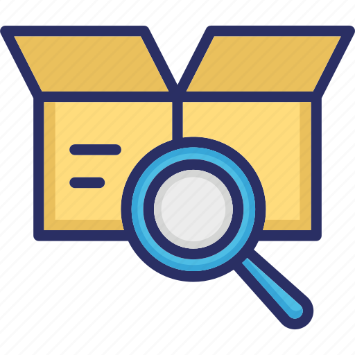 Box, magnifier, package, product, product overview icon - Download on Iconfinder
