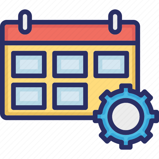 Calendar, cog, event information, planning, schedule icon - Download on Iconfinder