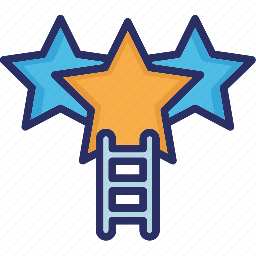 Career ladder, ladder, promotion, stars, success icon - Download on Iconfinder