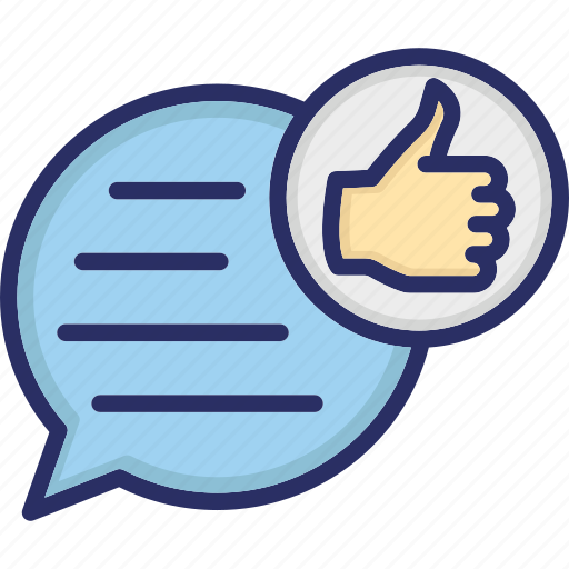 Chat bubble, customer satisfaction, feedback, like, positive response icon - Download on Iconfinder