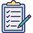 checklist, clipboard, order, pencil, query