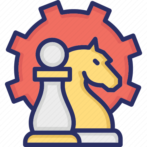 Chess knight, chess pawn, cog, game, gamification icon - Download on Iconfinder