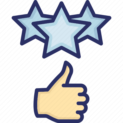 Feedback, positive response, satisfaction, stars, thumbsup icon - Download on Iconfinder