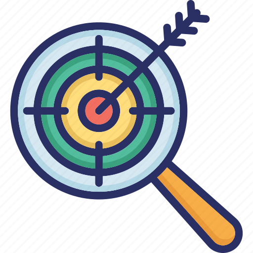Hit, magnifier, predictive analytics, search, target icon - Download on Iconfinder