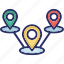 distribution, gps, location pin, navigation, travel distance 
