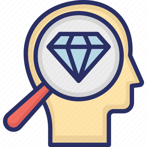 Diamond, distinctive, excellence, exclusive, find brilliance, magnifier icon - Download on Iconfinder