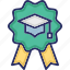 ability, badge, capability, mastery, mortarboard 