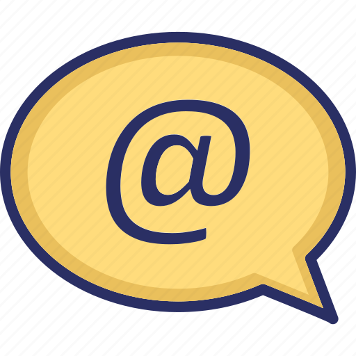 Arroba, at sign, chat bubble, contacts, speech bubble icon - Download on Iconfinder