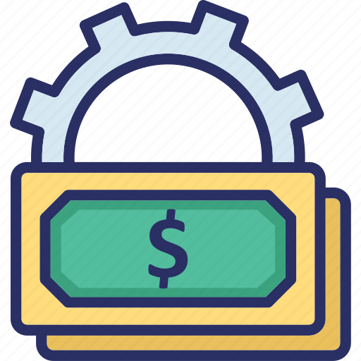 Banknote, cogwheel, currency, dollar, money management icon - Download on Iconfinder