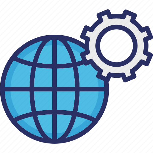 Cogwheel, global management, globalization, globe, managemen icon - Download on Iconfinder