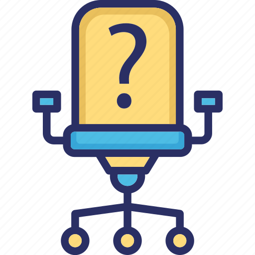 Chair, employment, hiring, probation, question mark icon - Download on Iconfinder