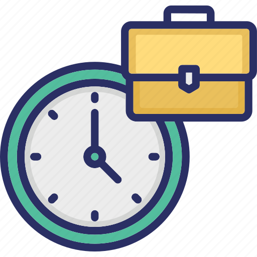 Business schedule, clock, portfolio, time, working hours icon - Download on Iconfinder