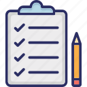 clipboard, list, pencil, planning, strategy