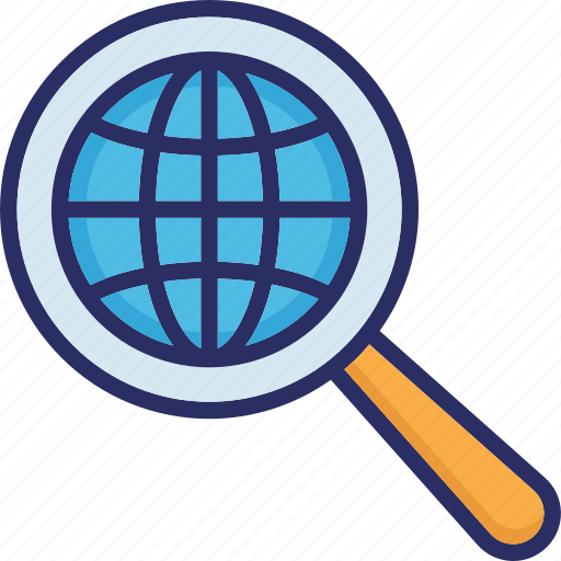 Global search, globe, magnifying, search, search glass icon - Download on Iconfinder