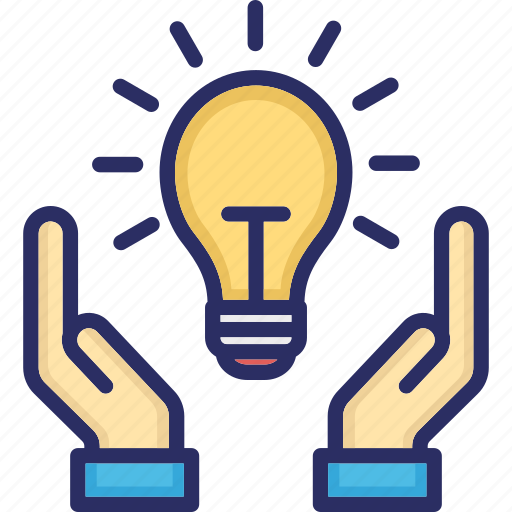 Bulb, hand gesture, idea, idea provider, solution provider icon - Download on Iconfinder