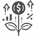 business, growth, investment, leaf, money, plant, startup