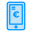 euro, mobile, payment, shopping 
