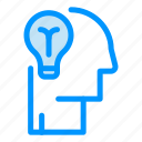 bulb, human, idea, mind, solution 