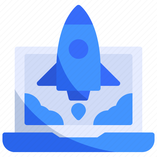 Laptop, marketing, rocket icon - Download on Iconfinder