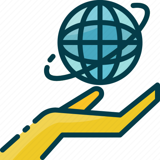 Business, globe, hand, management, marketing, online, world icon - Download on Iconfinder