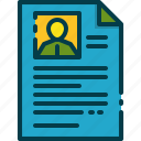 avatar, data, file, people, person, resume, user