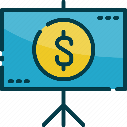 Business, curency, money, presentation, projector, screen, whiteboard icon - Download on Iconfinder