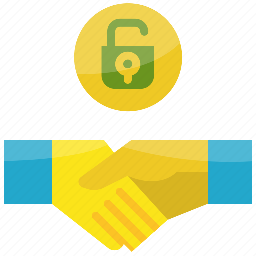Business, hand, locker, partner, shaking, support, unlock icon - Download on Iconfinder