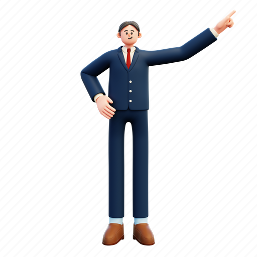 Pointing, finger, business, businessman, character, man, user 3D illustration - Download on Iconfinder