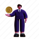 bitcoin, investment, businessman, illustration 