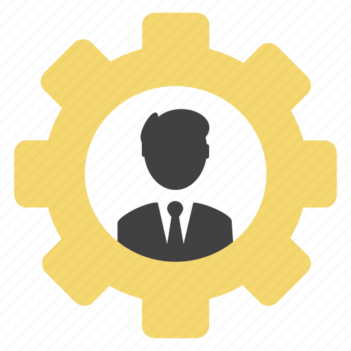 Cog, gear, man, options, settings, avatar, silhuette icon - Download on Iconfinder