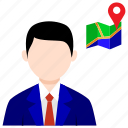 accounting, bussines, man, map, pin, world 